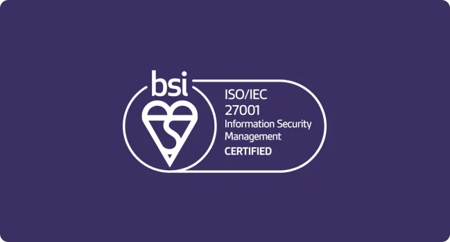 BSI ISO/IEC 27001 Information Security Management certified mark