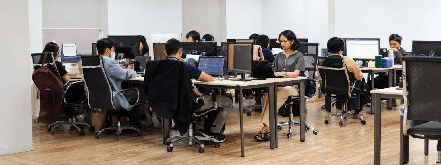 BeyondEdge engineers at their desks in the Can Tho office